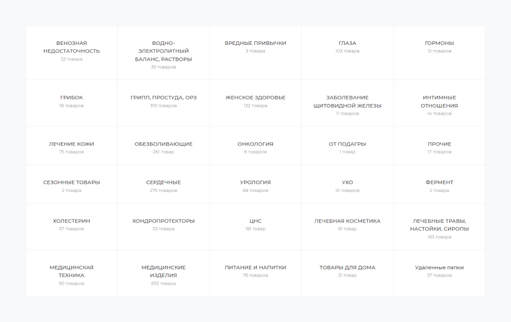 Страница разделов