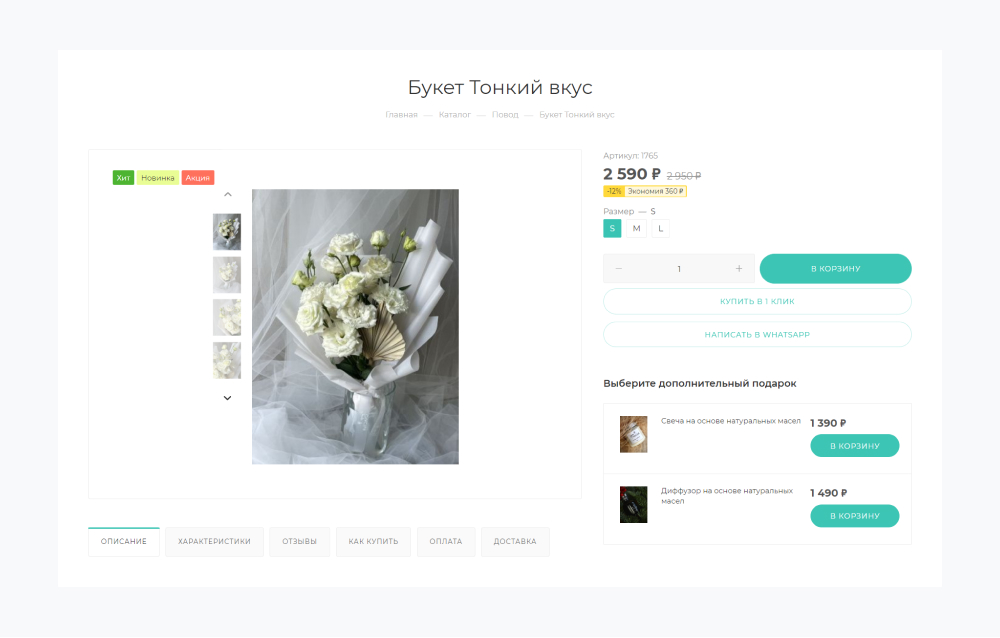Карточка товара в Аспро: Максимум