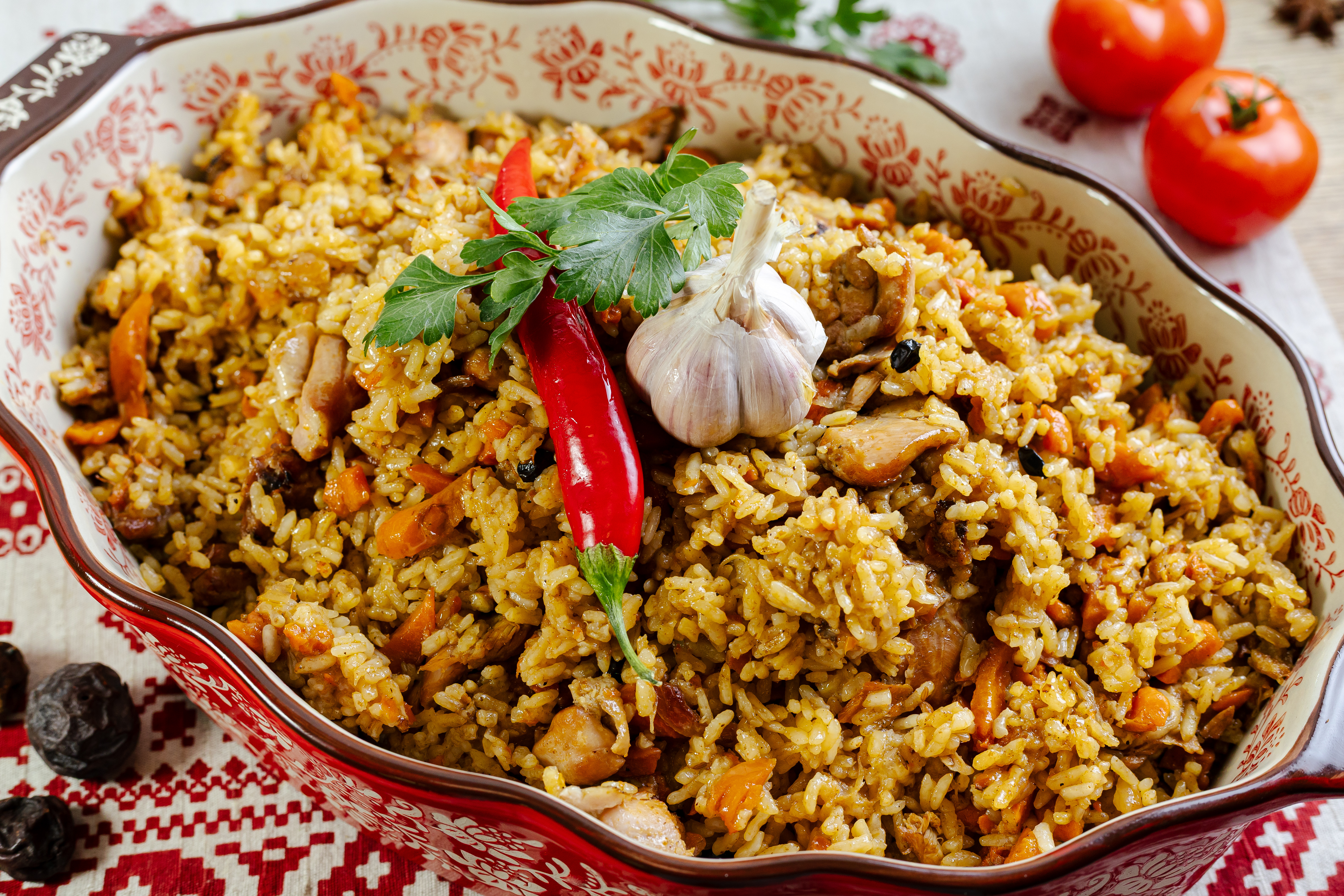 Плов из курицы на дровах 250 г.