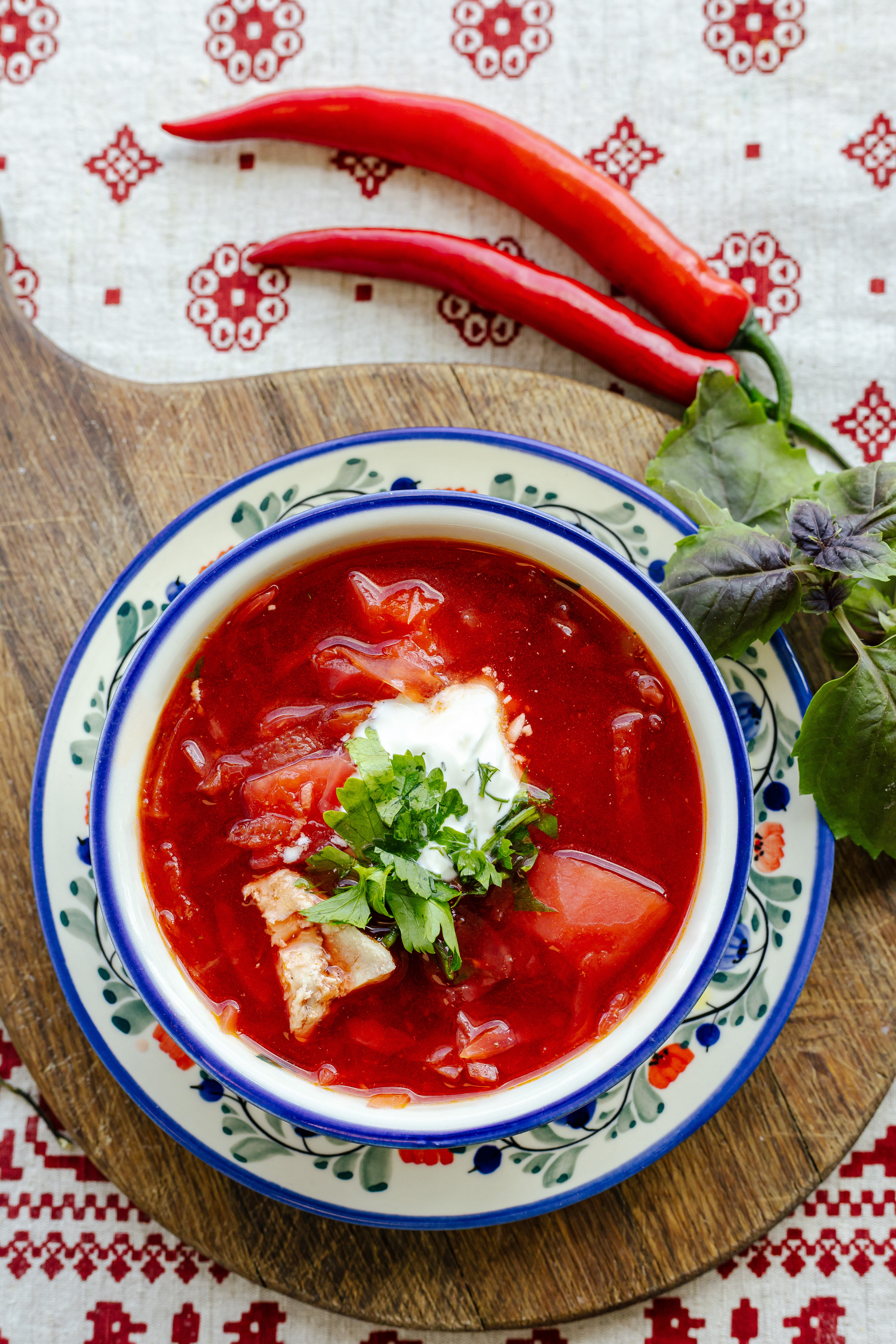 Суп борщ с курицей 250 мл, порц