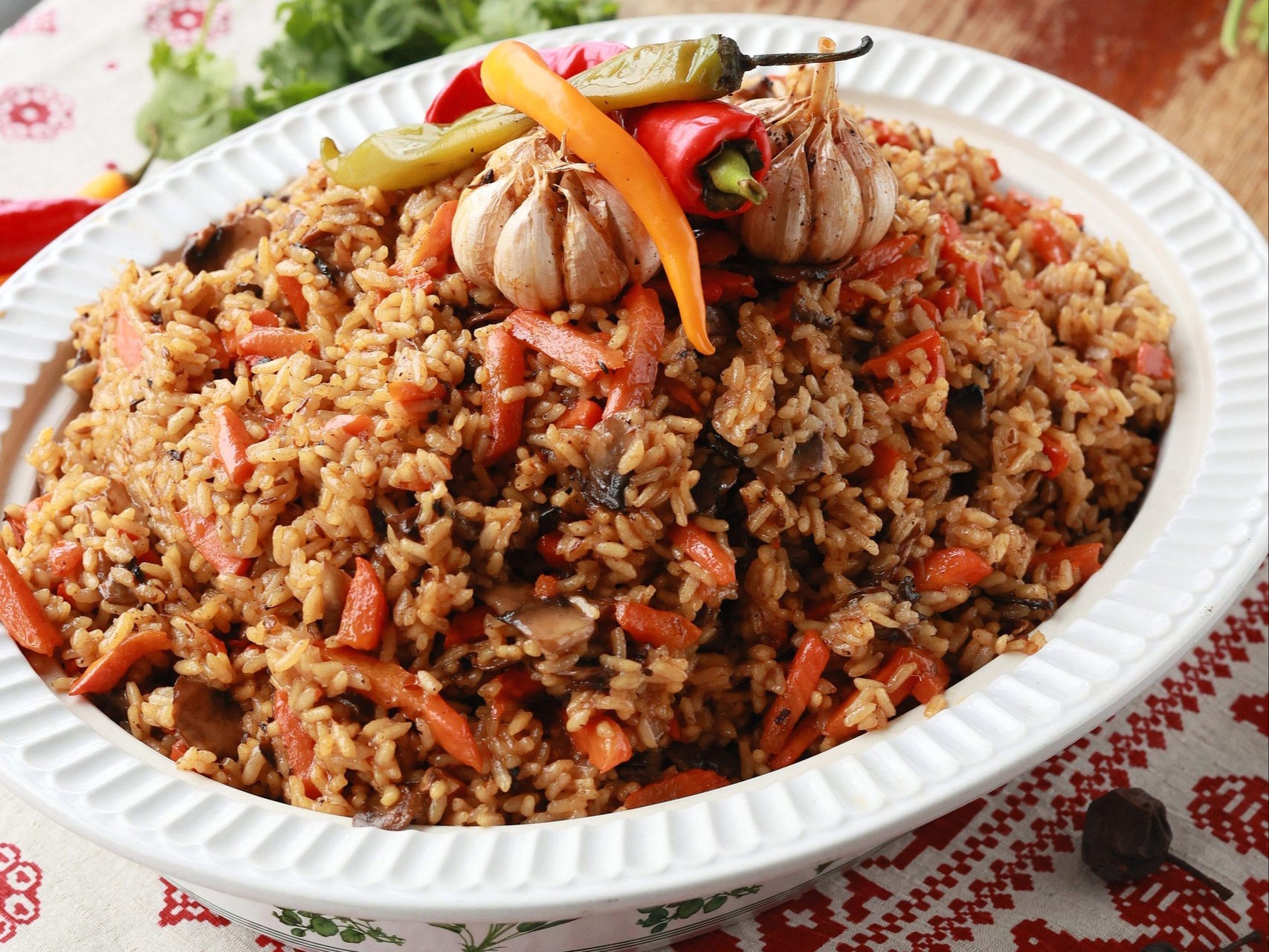 Плов с грибами