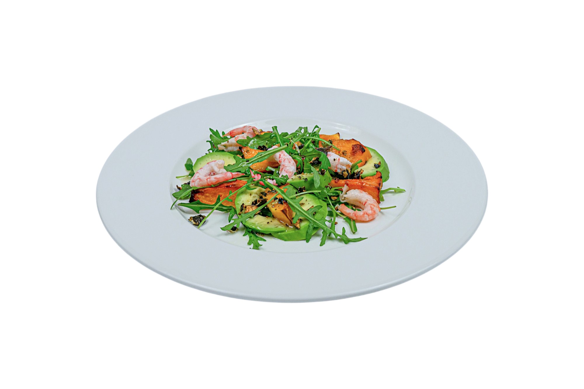 Салат с тыквой и креветками