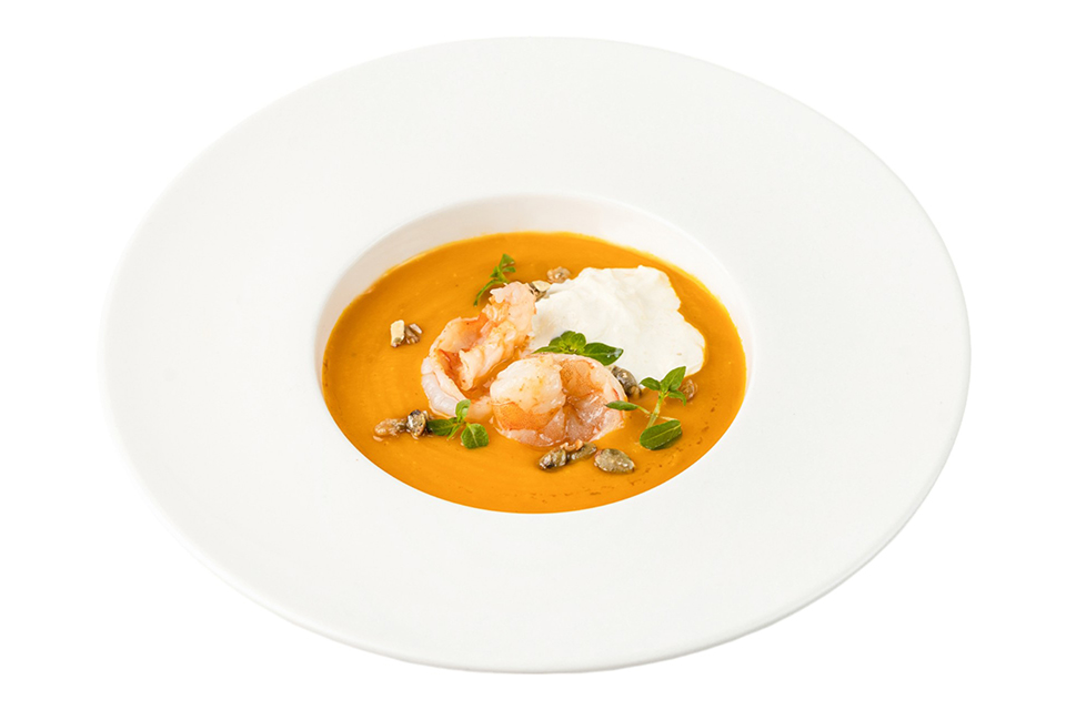 Тыквенный крем-суп со страчателлой