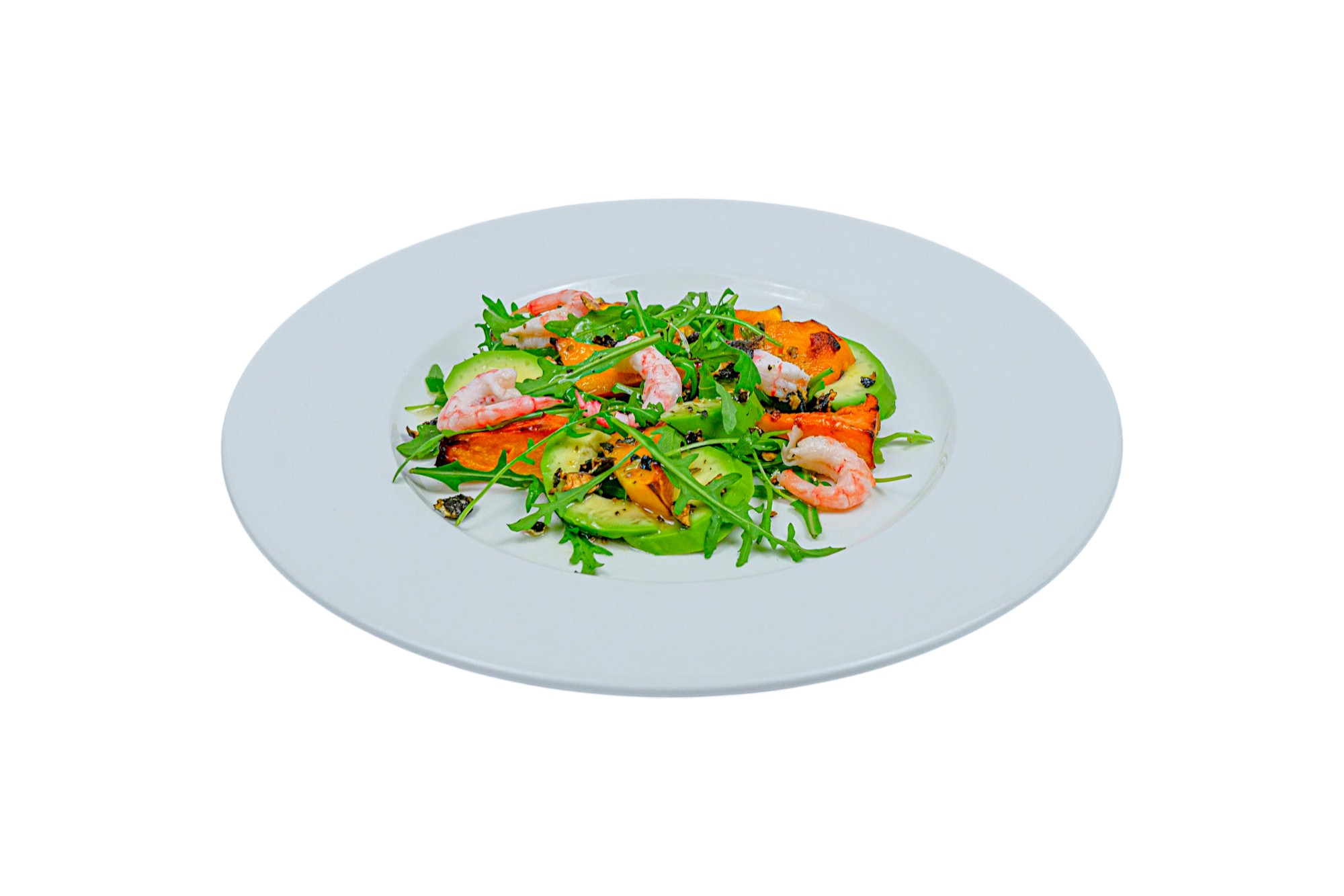 Салат с тыквой и креветками