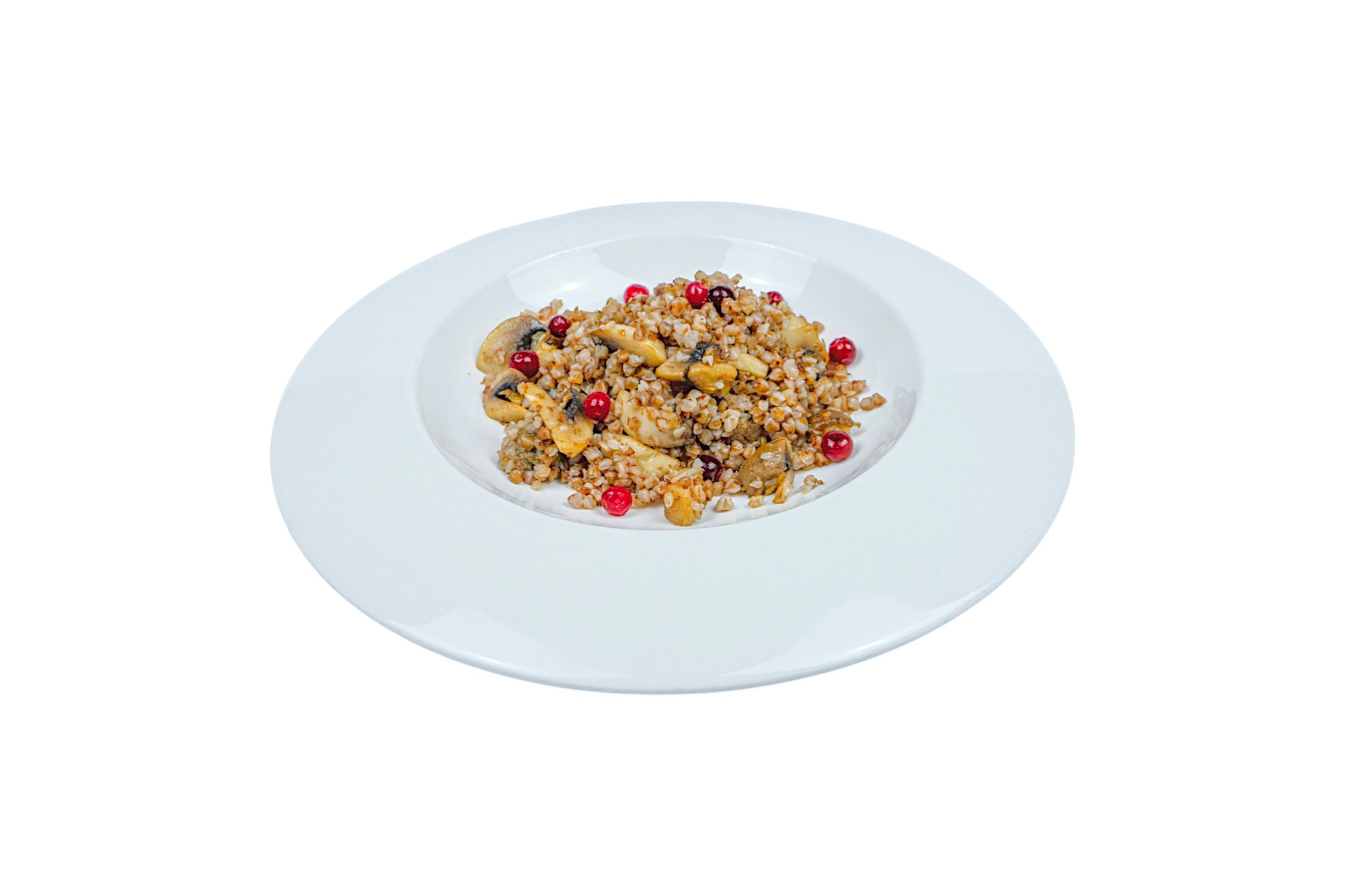 Гречка с грибами клюквой