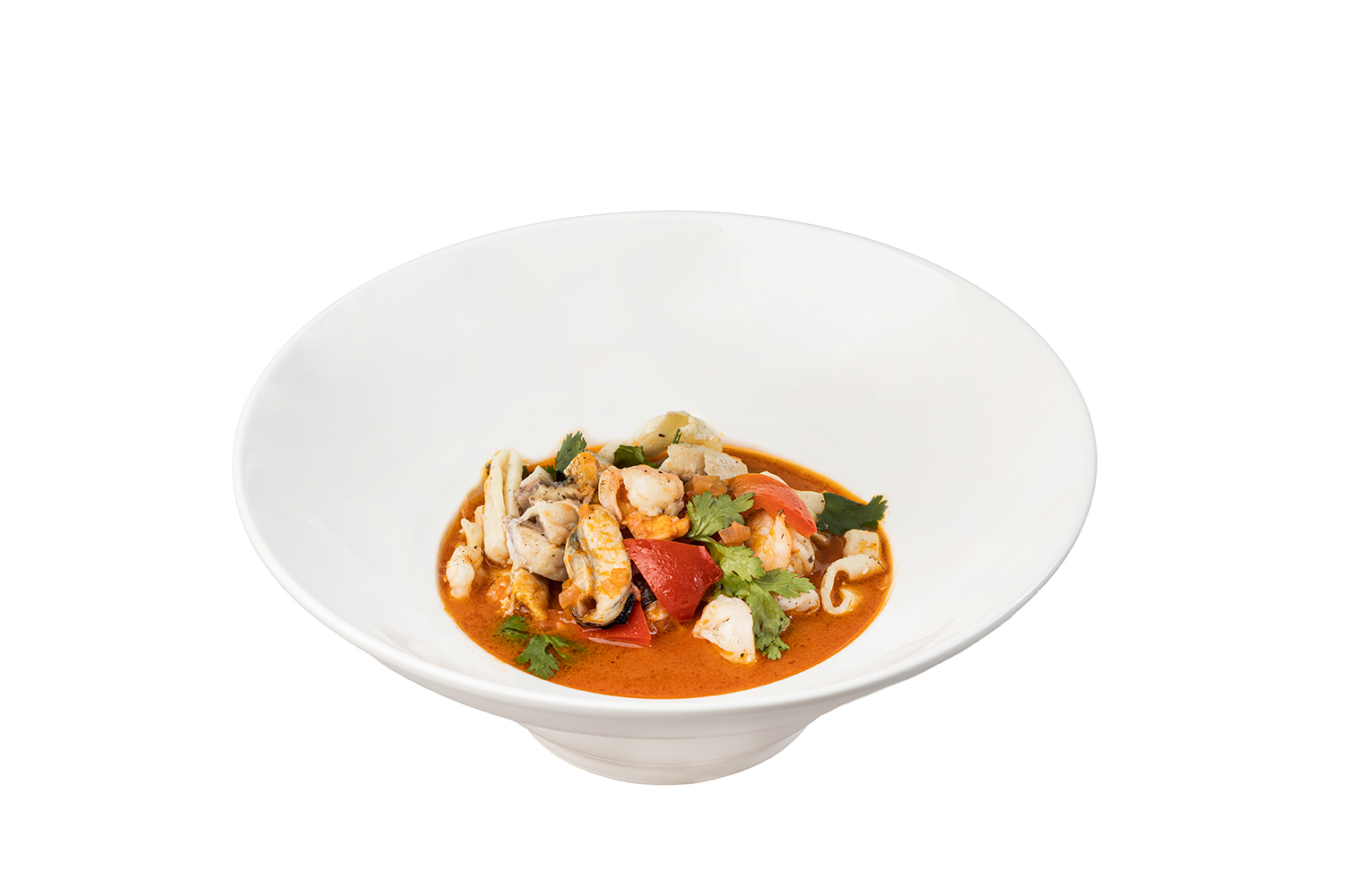 Томатный суп с морепродуктами