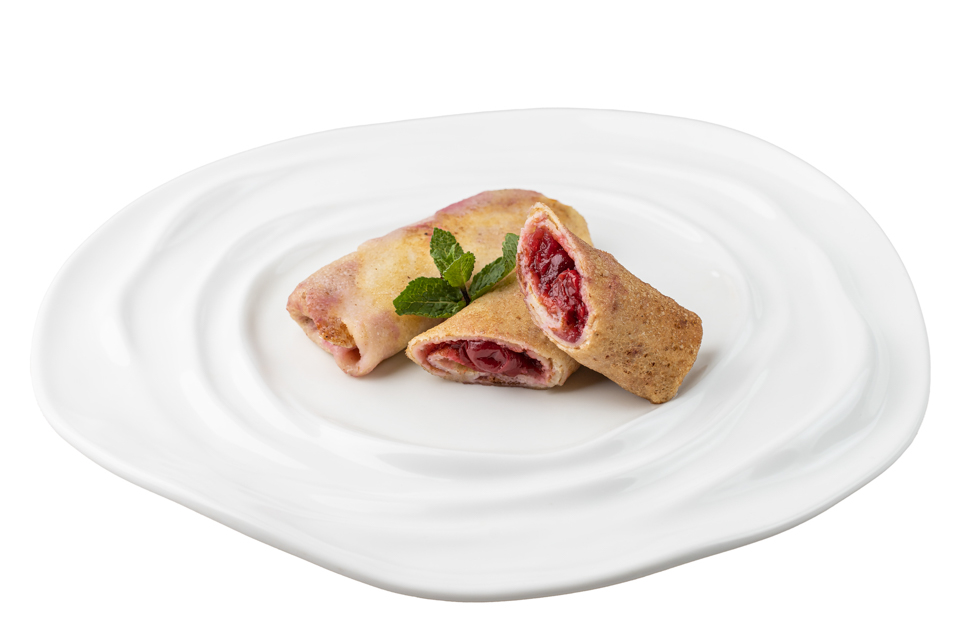 Блинчики с вишней жареные