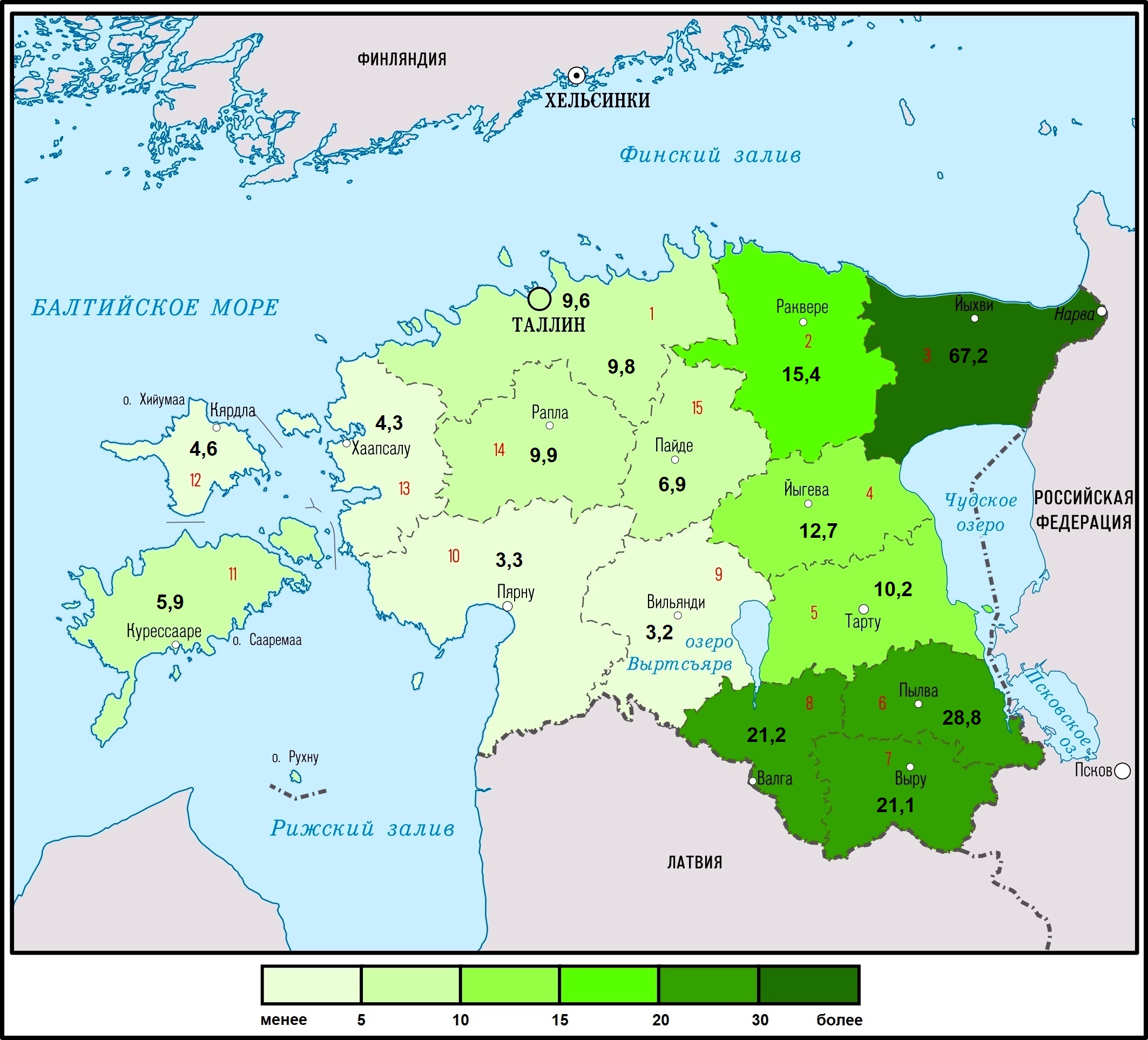 Этническая карта эстонии