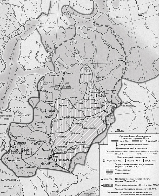 Карта епархий Киевской митрополии