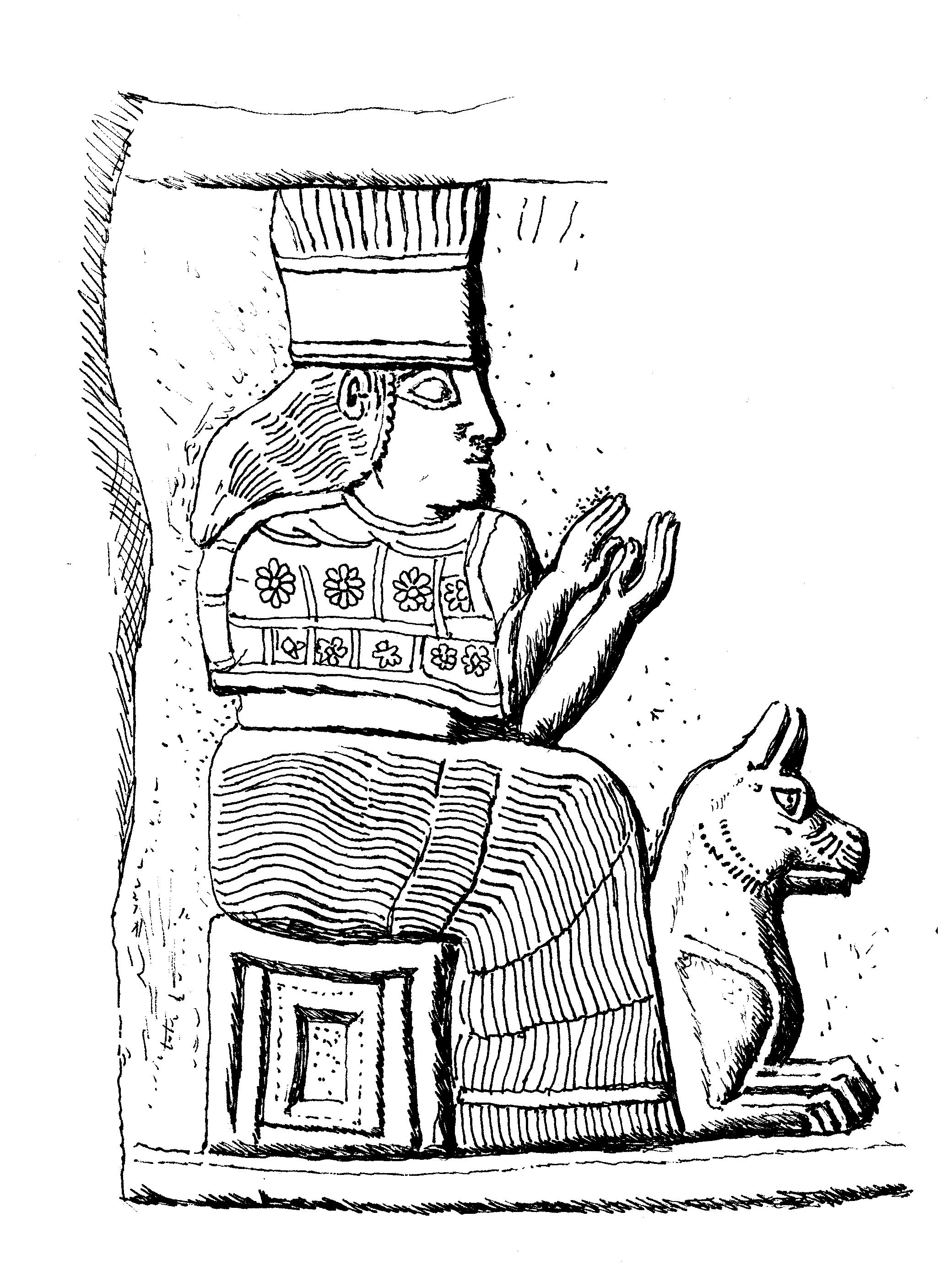  Рис. 3. Гула и ее собака на кудурру времен Навуходоносора I (1126–1105 гг. до н. э.) (прорисовка по: King. Babylonian Boundary Stones… Pl. 9, см. также Kurtik. muluz3, mul dGula, and the Early History… Fig. 1)