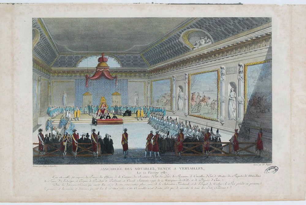 Гравюра Клода Нике. Собрание нотаблей в Версале 22 февраля 1787 г.