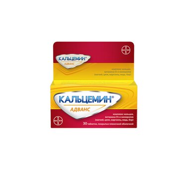 Кальцемин Адванс, комплекс кальция, витамина D3 и минералов, таблетки, 30 шт., Байер