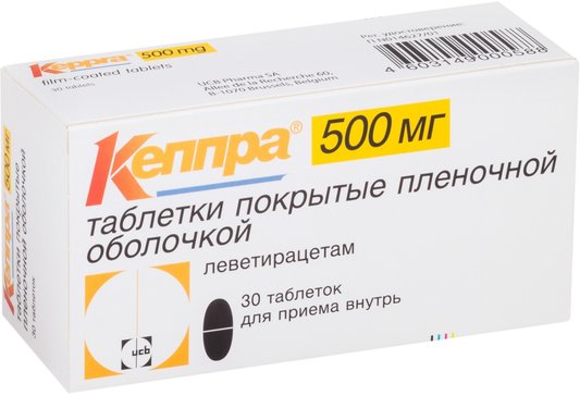 Кеппра таб 500 мг 30 шт