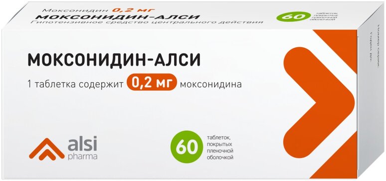 Моксонидин-АЛСИ таб 0,2 мг 60 шт