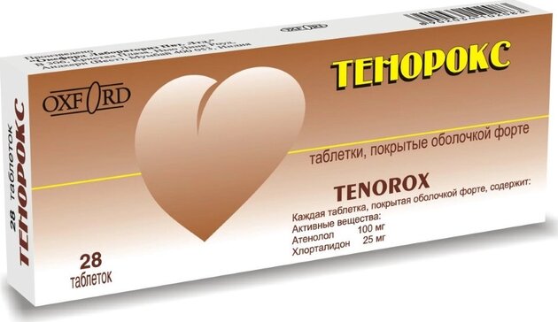 Тенорокс таб п.об 100мг.25мг 28 шт