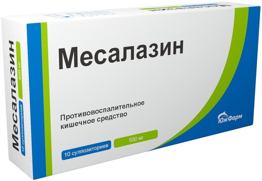 Месалазин суппозитории 500 мг 10 шт