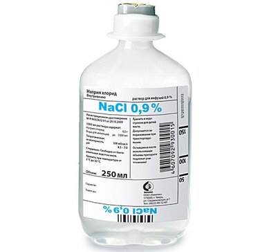 Натрия хлорид раствор для инф 0.9% 250мл фл 10 шт