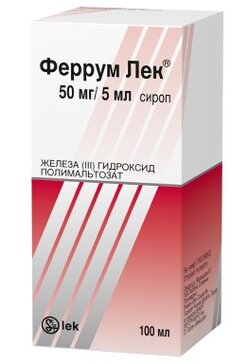 Феррум Лек сироп 50 мг.5 мл 100 мл