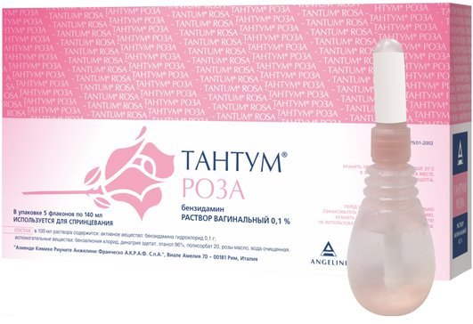 Тантум Роза раствор вагинальный 1 мг.мл 140 мл фл 5 шт