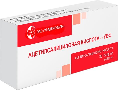 Ацетилсалициловая кислота-УБФ таб 500 мг 20 шт