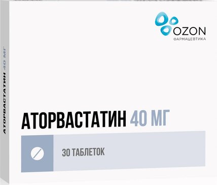 Аторвастатин таб 40 мг 30 шт