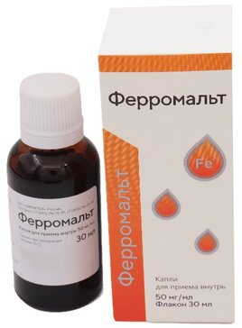 Ферромальт капли для приема внутрь 50 мг.мл 30мл