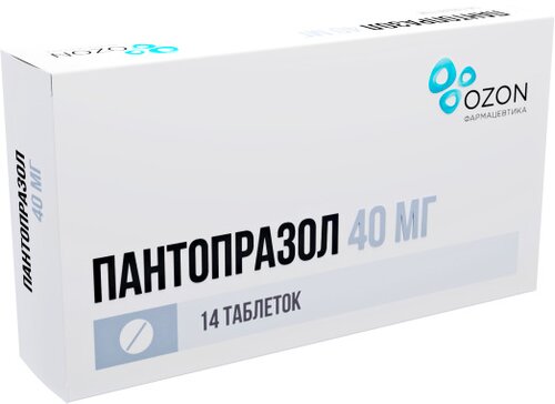 Пантопразол таб киш.раств. п.об 40мг 14 шт озон
