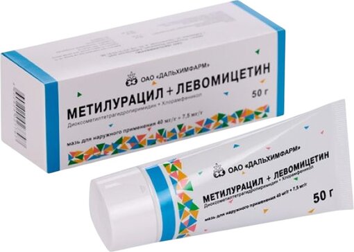 Метилурацил+Левомицетин мазь 50 г для наружного применения