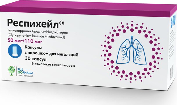 Респихейл капс с порошком для ингаляций 50 мкг+110 мкг 30 шт