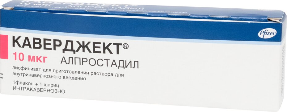 Каверджект лиофилизат для приготовления раствора внутрикаверн.введ. 10мкг 1мл фл 1 шт