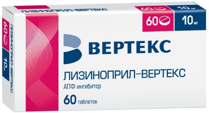 Лизиноприл-ВЕРТЕКС таб 10 мг 60 шт