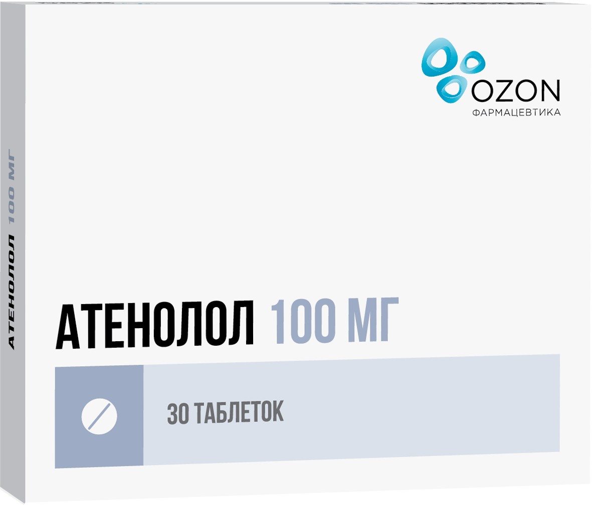 Атенолол таб п.об пленочной 100мг 30 шт озон