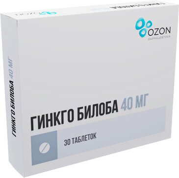 Гинкго билоба таб п.об пленочной 40мг 30 шт озон