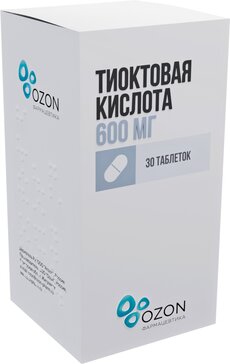 Тиоктовая кислота таб п.об пленочной 600мг бан. 30 шт озон