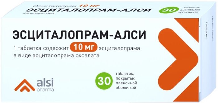 Эсциталопрам-алси таб п.об пленочной 10мг 30 шт