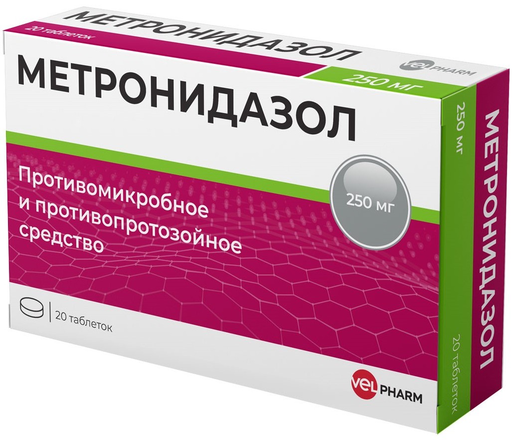 Метронидазол Велфарм таб 250 мг 20 шт