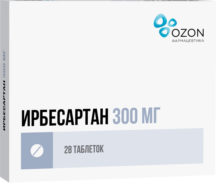 Ирбесартан таб п.об пленочной 300мг 28 шт озон