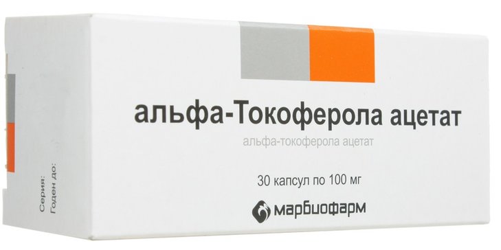 Альфа-Токоферола ацетат капс 100 мг 30 шт