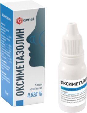 Оксиметазолин капли назальные 0.025% 10мл фл-кап. самарамедпром