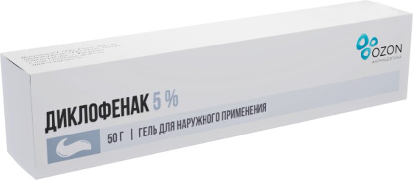 Диклофенак гель для наружн.прим-я 1% 50г туба озон