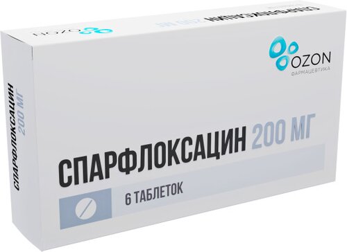 Спарфлоксацин таб п.об пленочной 200мг 6 шт озон