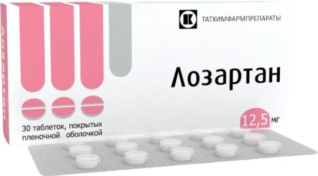 Лозартан таб 12,5 мг 30 шт