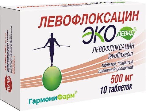 Левофлоксацин Эколевид таб 500 мг 10 шт