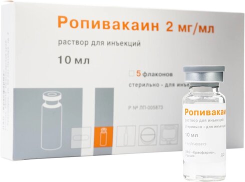 Ропивакаин раствор для инъекций 2 мг.мл 10 мл фл 5 шт