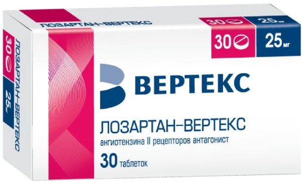 Лозартан-ВЕРТЕКС таб 25 мг 30 шт