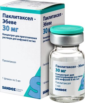 Паклитаксел-Эбеве концентрат 6 мг.мл 5 мл фл 1 шт для приготовления раствора для инфузий