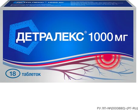 Детралекс таб п.п.об 1000мг 18 шт