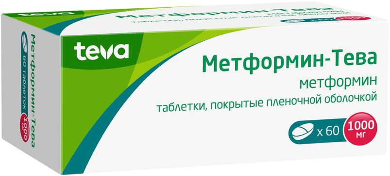 Метформин-Тева таб 1000 мг 60 шт