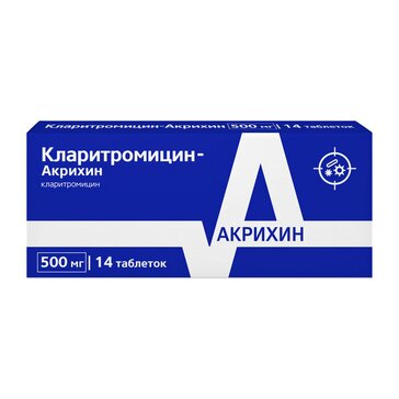 Кларитромицин-Акрихин таблетки 500 мг 14 шт