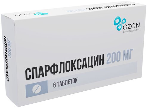 Спарфлоксацин таб 200 мг 6 шт